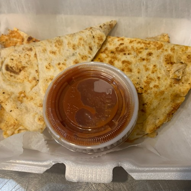 Buffalo Chicken or Steak Quesadilla.