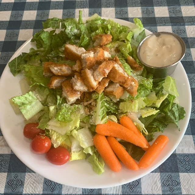Caesar Salad with Crispy Chicken.