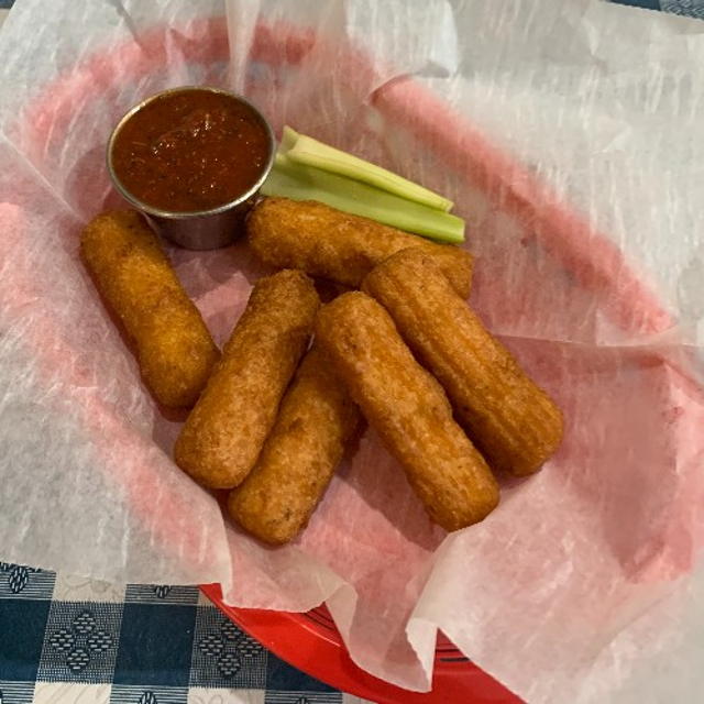 Mozzarella Sticks with Fresh Marinara Sauce.
