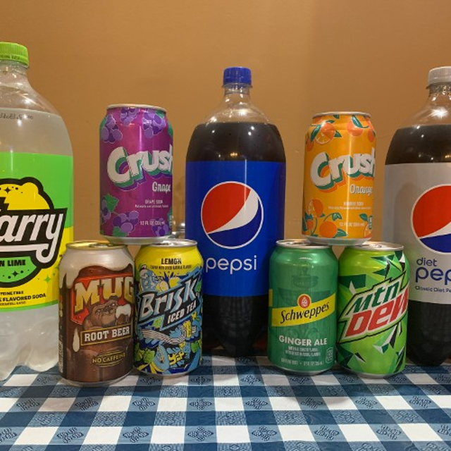 Assorted Pepsi 12oz cans.