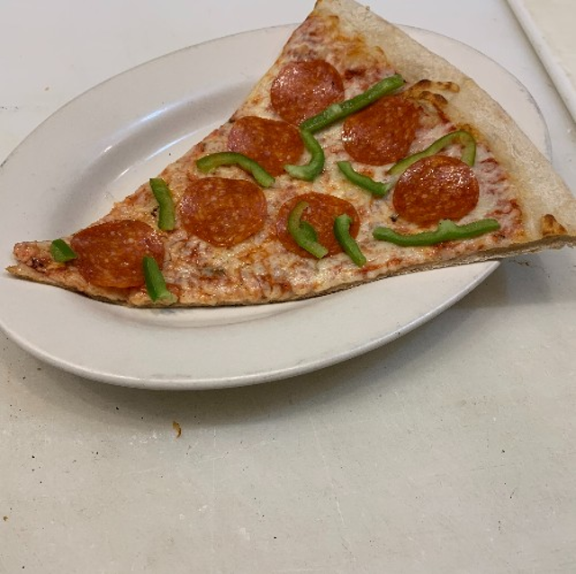 Cheese Slice w/Two toppings.